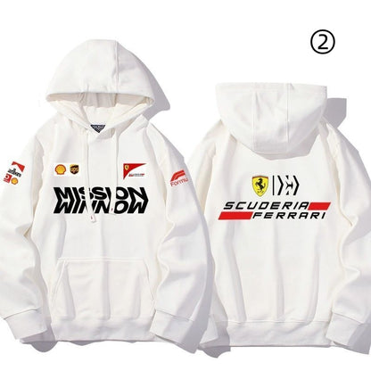 【裹起毛あり】大人の定番　売れ切れ必至　レーシングチーム  パーカー-A2039