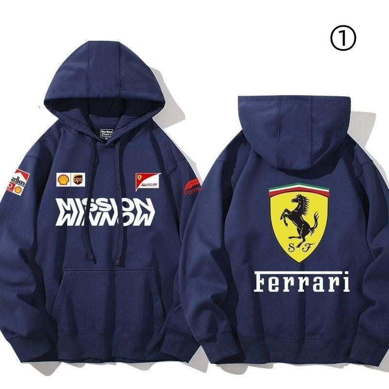 【裹起毛あり】大人の定番　売れ切れ必至　レーシングチーム  パーカー-A2039