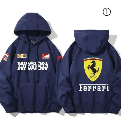 【裹起毛あり】大人の定番　売れ切れ必至　レーシングチーム  パーカー-A2039