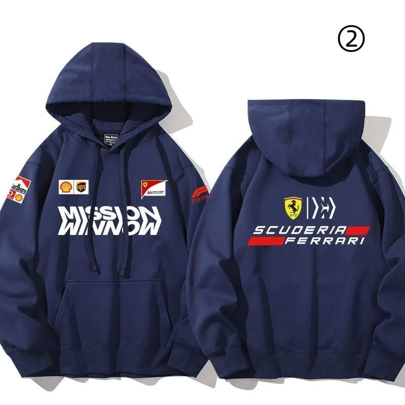 【裹起毛あり】大人の定番　売れ切れ必至　レーシングチーム  パーカー-A2039