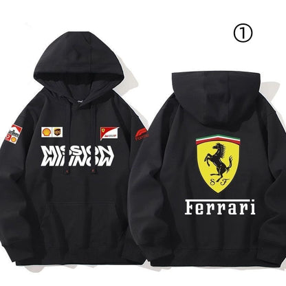 【裹起毛あり】大人の定番　売れ切れ必至　レーシングチーム  パーカー-A2039