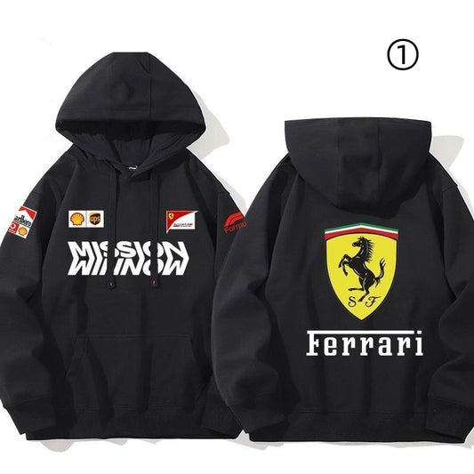 【裹起毛あり】大人の定番　売れ切れ必至　レーシングチーム  パーカー-A2039