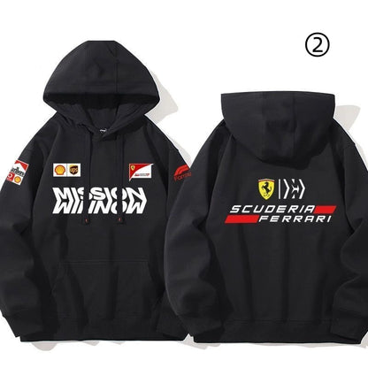 【裹起毛あり】大人の定番　売れ切れ必至　レーシングチーム  パーカー-A2039