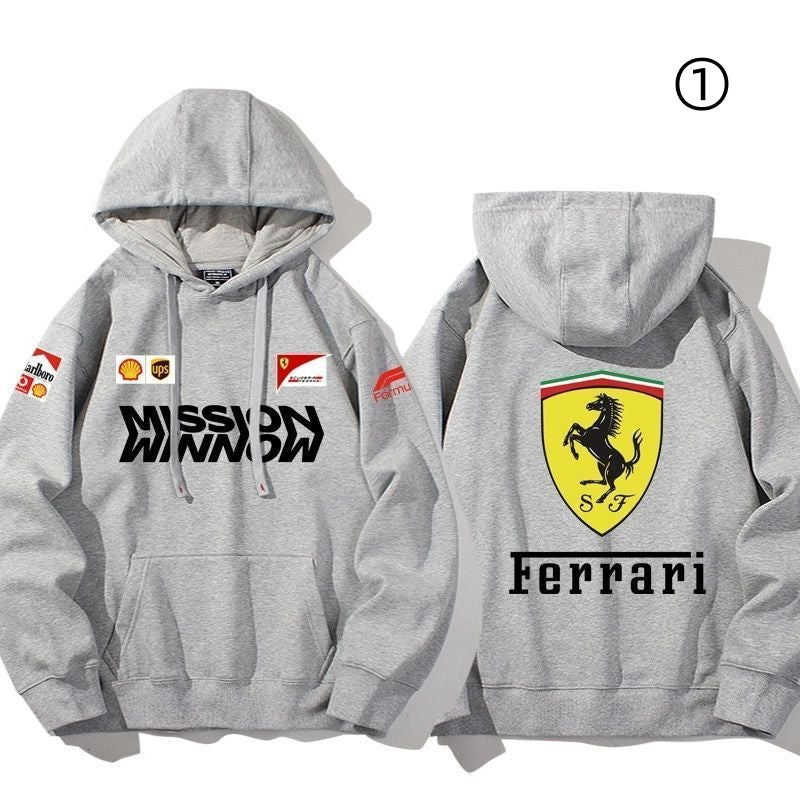 【裹起毛あり】大人の定番　売れ切れ必至　レーシングチーム  パーカー-A2039