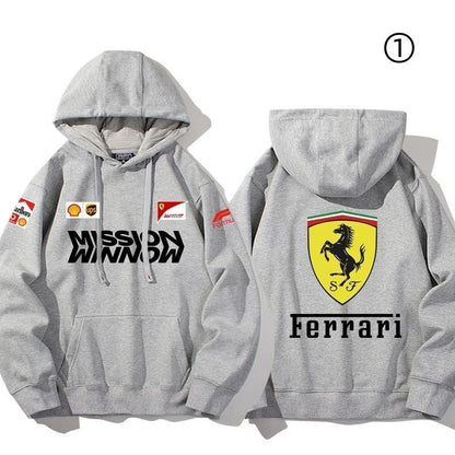 【裹起毛あり】大人の定番　売れ切れ必至　レーシングチーム  パーカー-A2039