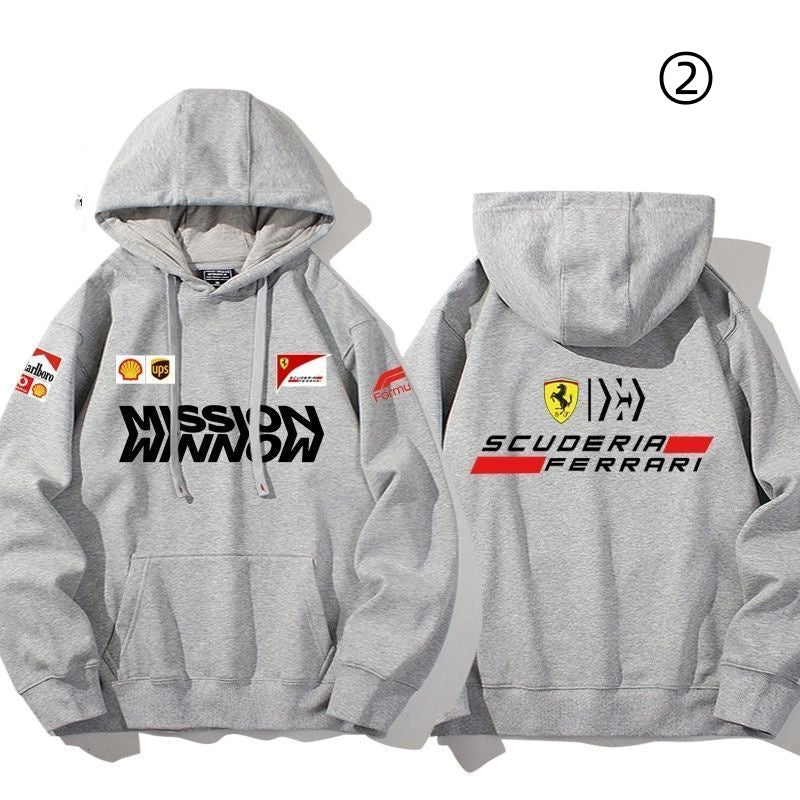 【裹起毛あり】大人の定番　売れ切れ必至　レーシングチーム  パーカー-A2039