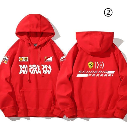 【裹起毛あり】大人の定番　売れ切れ必至　レーシングチーム  パーカー-A2039