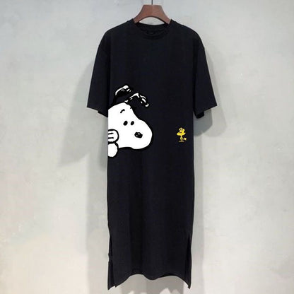 ゆったり カジュアル レディース 半袖 ワンピース E-13465