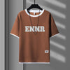 男女兼用 プリント 配色 Tシャツ & ショーツ セットアップ E-80090