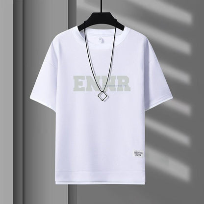 男女兼用 プリント 配色 Tシャツ & ショーツ セットアップ E-80090