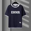 男女兼用 プリント 配色 Tシャツ & ショーツ セットアップ E-80090