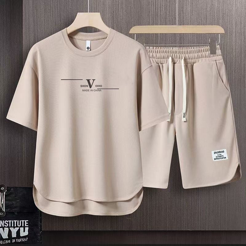 男女兼用 大人気アイテム シンプル Tシャツ & ショーツ セットアップ E-80008