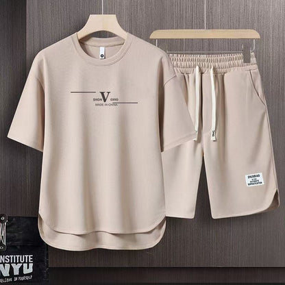 男女兼用 大人気アイテム シンプル Tシャツ & ショーツ セットアップ E-80008