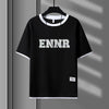 男女兼用 プリント 配色 Tシャツ & ショーツ セットアップ E-80090