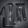 男女兼用 上質 プリント Tシャツ & ショーツ セットアップ E-13247