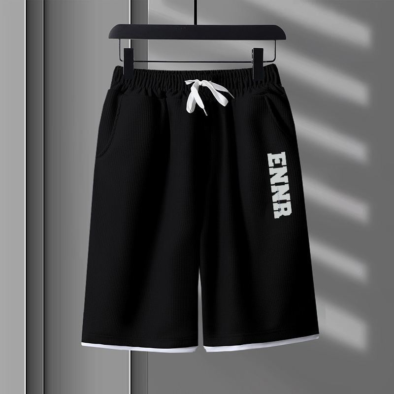 男女兼用 プリント 配色 Tシャツ & ショーツ セットアップ E-80090