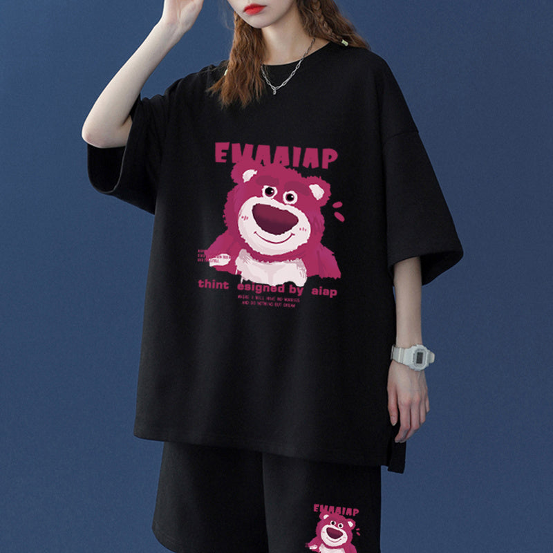 人気トレンド プリント Tシャツ & ショーツ セットアップ E-13456