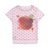 りんご星柄 透け感 キュート メッシュ Tシャツ F-13574