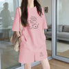 早い者勝ち プリント Tシャツ & ショーツ セットアップ E-80092