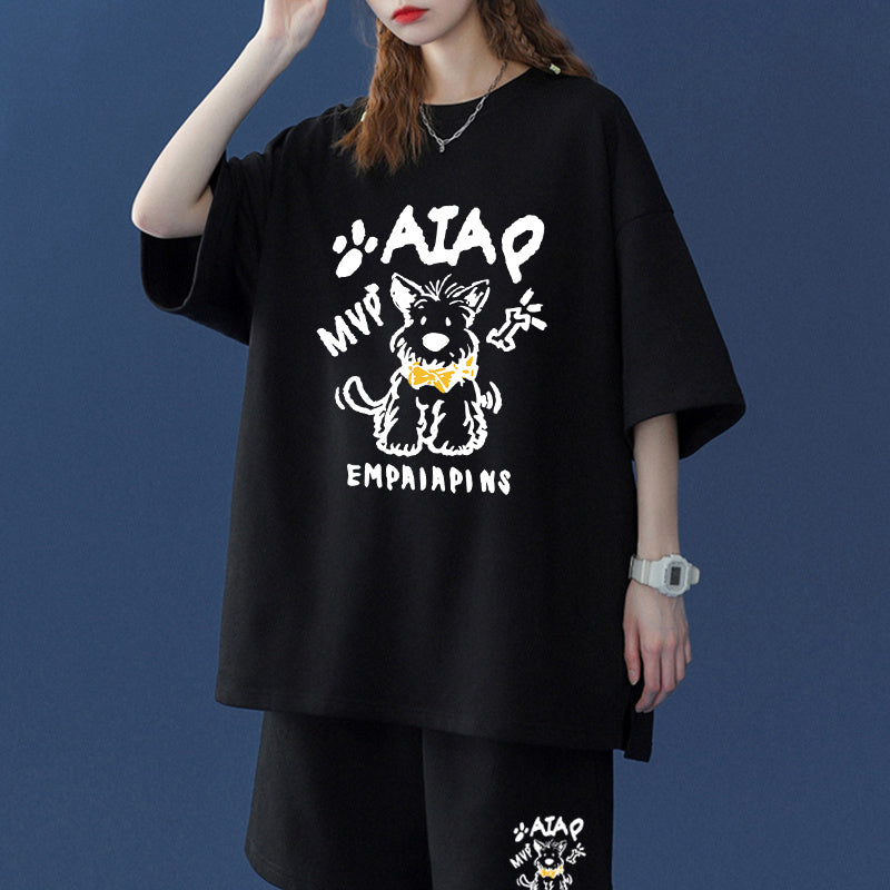 売れ筋 プリント Tシャツ & ショーツ セットアップ E-80100
