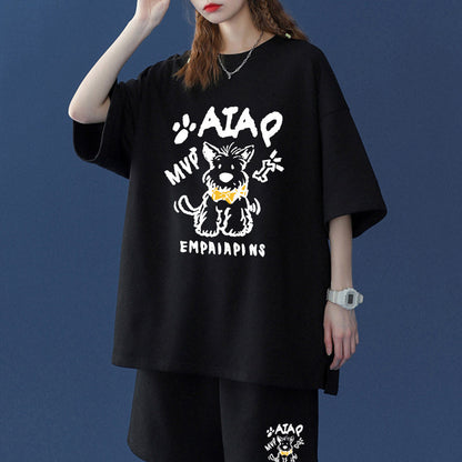 売れ筋 プリント Tシャツ & ショーツ セットアップ E-80100