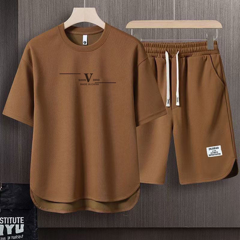 男女兼用 大人気アイテム シンプル Tシャツ & ショーツ セットアップ E-80008