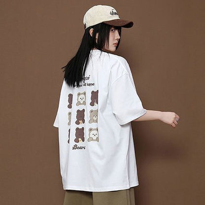 売れ筋 ゆったり Tシャツ & ショーツ セットアップ E-80109