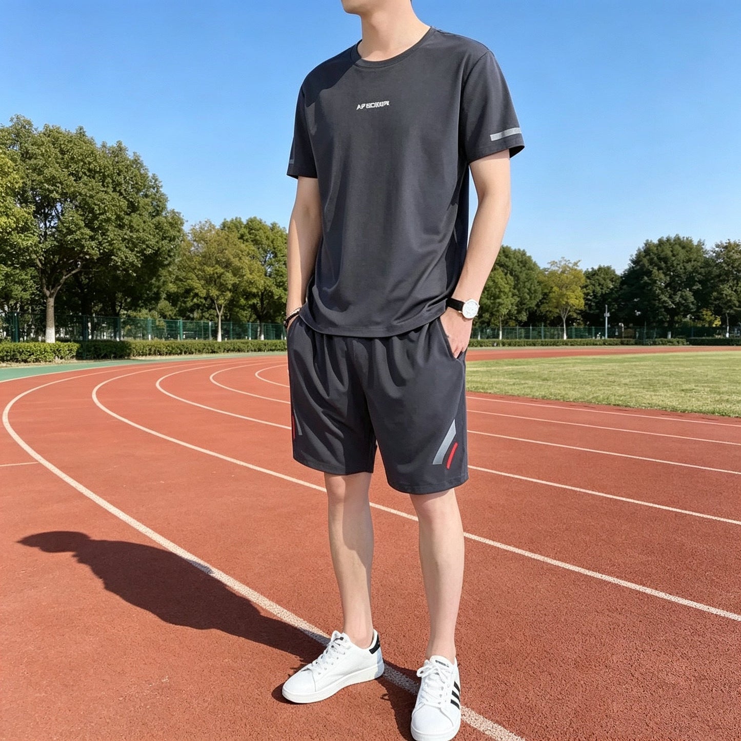 今季トレンド スポーツ Tシャツ & ショーツ セットアップ E-80096