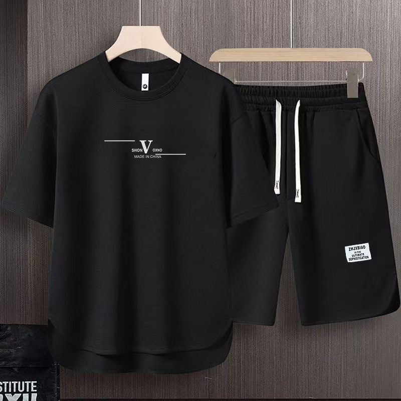 男女兼用 大人気アイテム シンプル Tシャツ & ショーツ セットアップ E-80008