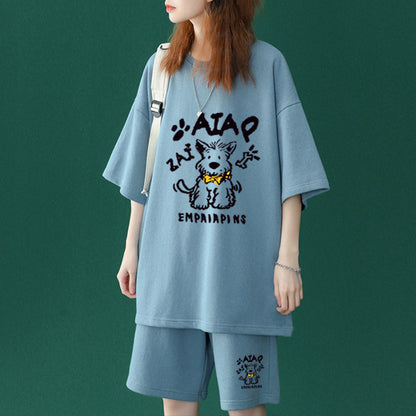 売れ筋 プリント Tシャツ & ショーツ セットアップ E-80100