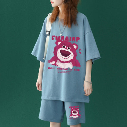 人気トレンド プリント Tシャツ & ショーツ セットアップ E-13456