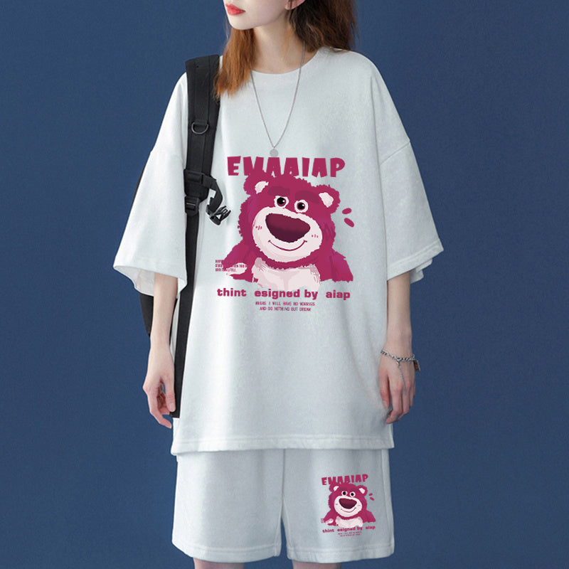 人気トレンド プリント Tシャツ & ショーツ セットアップ E-13456