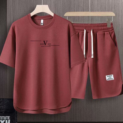 男女兼用 大人気アイテム シンプル Tシャツ & ショーツ セットアップ E-80008