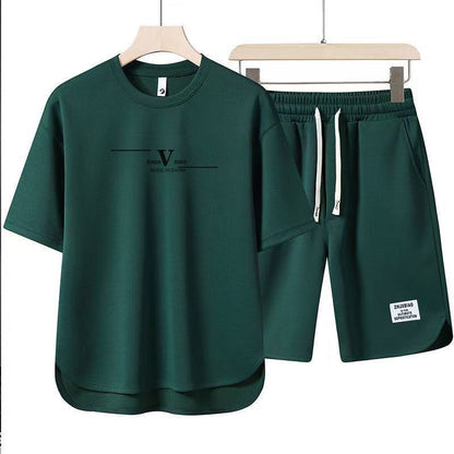 男女兼用 大人気アイテム シンプル Tシャツ & ショーツ セットアップ E-80008