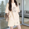 早い者勝ち プリント Tシャツ & ショーツ セットアップ E-80092