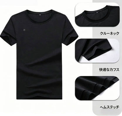 スポーツウェア ロゴ入り 半袖 Tシャツ + ハーフパンツ セットアップ E-13127