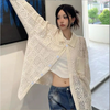 大人可愛い 合わせやすい カジュアル 透かし彫り シャツ E-13121