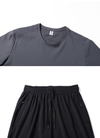 男女兼用 ファッション Tシャツ & カジュアルパンツ セットアップ E-13250