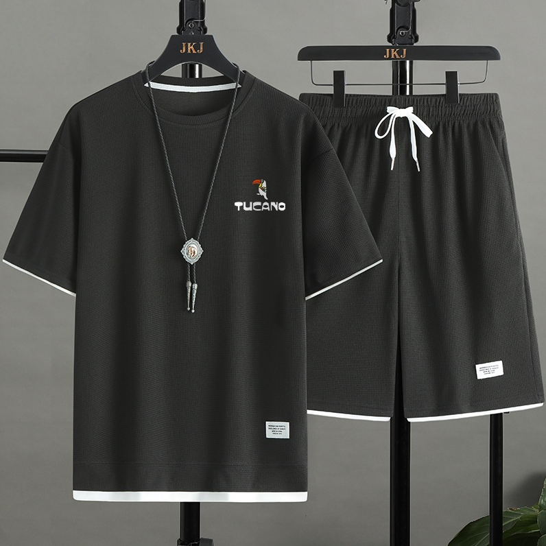 男女兼用 シンプル 上質 Tシャツ & ショーツ セットアップ E-80002