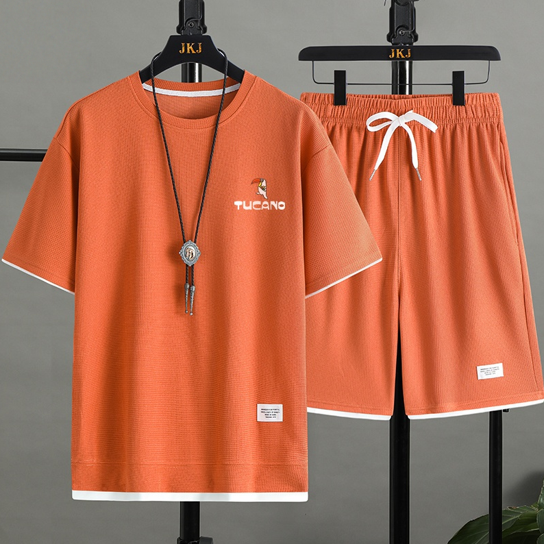 男女兼用 シンプル 上質 Tシャツ & ショーツ セットアップ E-80002