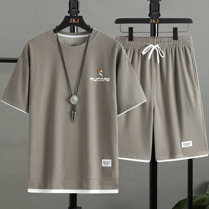 男女兼用 シンプル 上質 Tシャツ & ショーツ セットアップ E-80002