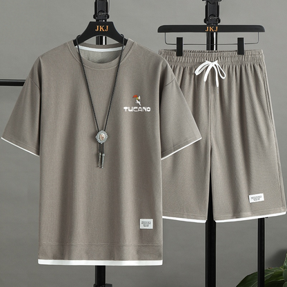 男女兼用 シンプル 上質 Tシャツ & ショーツ セットアップ E-80002