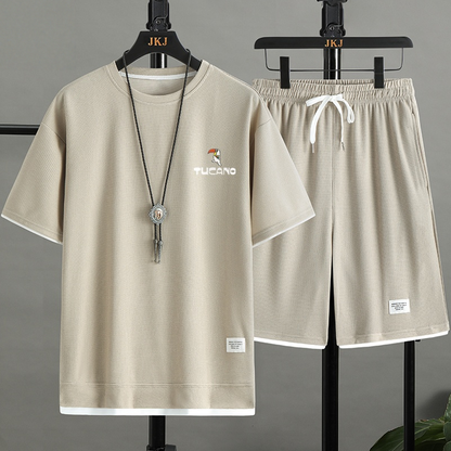 男女兼用 シンプル 上質 Tシャツ & ショーツ セットアップ E-80002