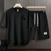 男女兼用 売れ筋 シンプル 半袖 Tシャツ & ショーツ セットアップ E-80007