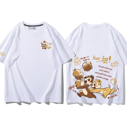 男女兼用 新作 プリント 半袖 Tシャツ E-13268