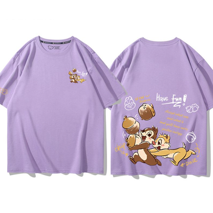 男女兼用 新作 プリント 半袖 Tシャツ E-13268