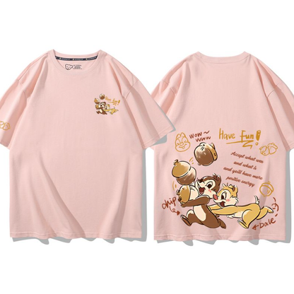 男女兼用 新作 プリント 半袖 Tシャツ E-13268