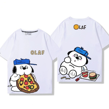 男女兼用 プリント シンプル 半袖 Tシャツ E-13275