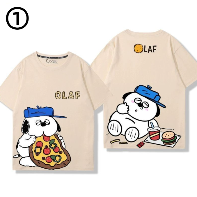 男女兼用 プリント シンプル 半袖 Tシャツ E-13275