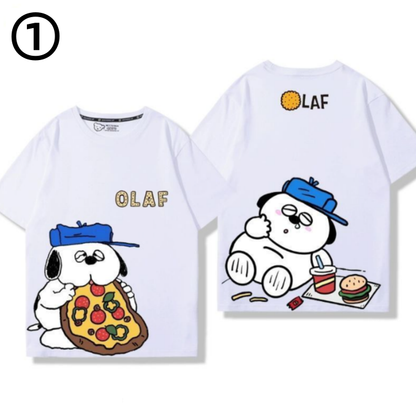 男女兼用 プリント シンプル 半袖 Tシャツ E-13275